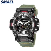 Nouvelle conception SMAEL 8072 Montre connectée numérique pour hommes et femmes, chronomètre sportif, alarme lumineuse, double fuseau horaire, 50 bars, résistante aux chocs