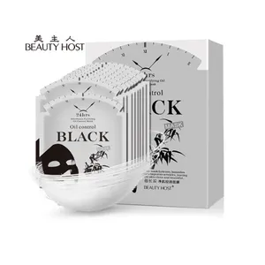 OEM Hot-selling Supplier Bamboo Charcoal Black Mask Oil Control Facial Mask Cleaning pores and whitening face mask