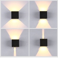 IP65 minimalis Modern tahan air aluminium LED dinding dalam ruang luar ruang Hotel koridor pencahayaan 6W sudut dapat disesuaikan CRI tinggi persegi