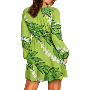 Thả Tàu Midi Bodycon Váy Mùa Hè Váy Maile Lá In Không Thường Xuyên V Cổ Phụ Nữ Thanh Lịch Đảng Vestido Dresses Thăng Hoa - Product Image 3