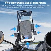 Wasserdichter Sonnenschutz Motorrad Kabelloses Ladegerät Handyhalterung Stoßfeste Fahrrad-Telefonhalterung Mit Kleinem Regenschirm