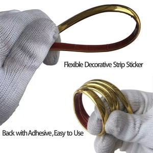 Striscia decorativa da parete autoadesiva dorata <span class=keywords><strong>per</strong></span> mobili e bordi a specchio in plastica flessibile - Product Image 6