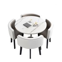 Ensembles de tables basses de luxe Saving Place Tables de salle à manger rondes modernes et 4 chaises de loisirs