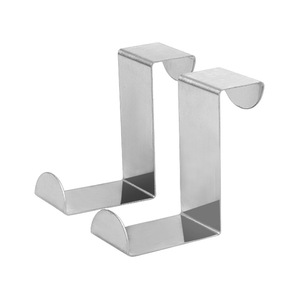 Gantungan Pintu Stainless Steel Bentuk Z, Pengait Logam untuk Menggantung di 2 Lebar Pintu Berbeda - Product Image 1