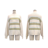 Ensemble de pull en tricot décontracté à col rond pour femme, personnalisé, automne, logo sur le devant, anti-boulochage