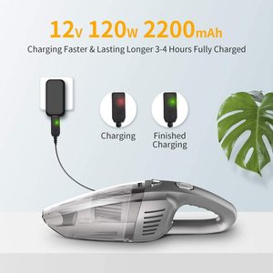 Aspiradora de Mano para Auto con Alta Potencia de 120W, <span class=keywords><strong>7000PA</strong></span>, Portátil, Recargable, Inalámbrica, con Potente Ventilador de Aluminio - Product Image 4