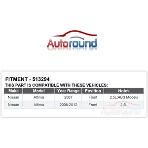 Nouvel ensemble roulement de roue et moyeu Autoround 513294 pour Nissan Altima 2007-2012 Avant - Product Image 6