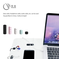 Nouveau support pratique en silicone pour câbles d'écouteurs USB, organisateur de câbles de bureau, support de câbles pour casques