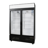 Refrigerador Exhibidor de Una Temperatura con Puerta de Vidrio y Pantalla Digital, Enfriador Comercial de Bebidas para Uso en Tiendas