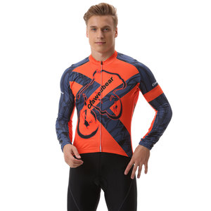 Jersey de Ciclismo de Manga Larga con Estampado Personalizado del Nombre del Equipo o Club, de Secado Rápido y Transpirable para Ciclismo de Montaña y Carretera, Venta al Por Mayor OEM - Product Image 1