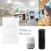 US AU Standard Tuya et Smart Life APP Télécommande 1 2 3 4 Gang Wifi Rf433 Interrupteur tactile pour Smart Home