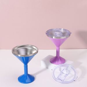 Copa de Vino con Tallo de Doble Pared de Acero Inoxidable 304, Aislada, para Mantener Frío, Copa de Champán Triangular para Martini, para Bar - Product Image 1