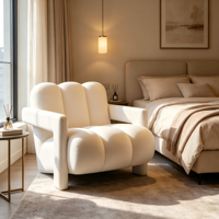 Fauteuil paresseux mobile en velours, siège de salon décontracté créatif, fauteuil léger pour balcon, idéal pour petits appartements