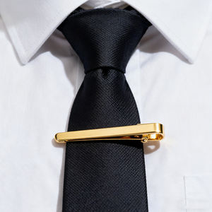 中国金属工艺品制造商定制促销礼品金属金条黑色镀镍领带夹男士领带 - Product Image 3