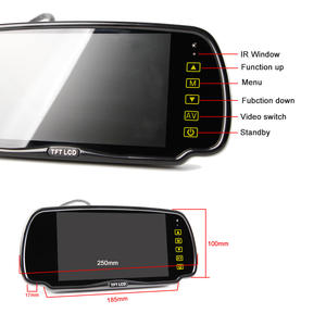 Moniteur LCD de voiture avec <span class=keywords><strong>rétroviseur</strong></span>, écran TFT couleur 7 pouces avec support, 4 broches - Product Image 5