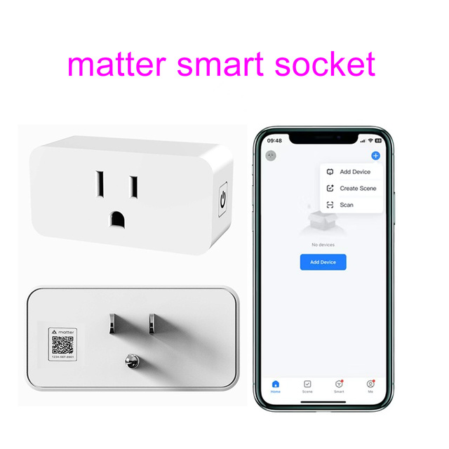 Matter Smart Socket Plug 10A/16A Alexa & Google Home Compatible Remote Control Timer US EU Plug Homekit Direct Connection