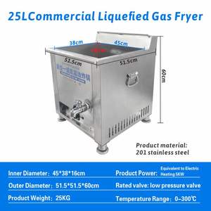 Фритюрница коммерческая 25 л, на сжиженном газе, для жарки сыра, хот-догов, вафельных палочек, с регулировкой температуры, для закусок - Product Image 5