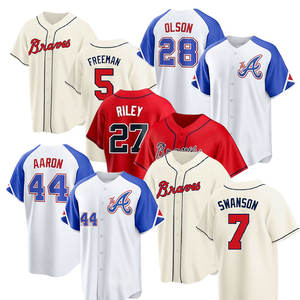 Maglie da Baseball Cucite Nuove 2026 all'Ingrosso Economiche - Maglia Personalizzata Squadra Americana Atlanta Tutti i Giocatori 1 Albies13 Acuna Jr. 27 Riley - Product Image 5