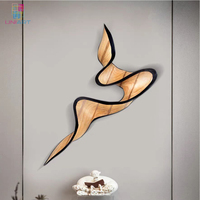 Vente chaude Oeuvre Moderne 3D Sculpté mur en bois articles décoratifs Peintures et Arts Muraux bois laser service art mur