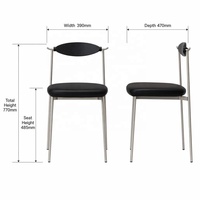 Chaises de salle à manger Bauhaus, ensemble de chaises de salle à manger en acier inoxydable, chaises en bois massif design, style industriel léger et luxueux pour la maison