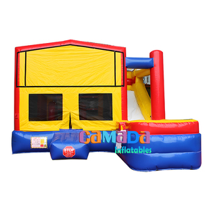 Combo de tobogán acuático 5 en 1 Bounce House con aros de baloncesto, gorila inflable para saltar, Combo de tobogán húmedo/Seco, Material de PVC - Product Image 3