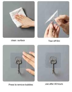 전체 판매 강한 접착 투명 원활한 국자 펀치 프리 페이스트 주방 및 욕실 벽 내 하중 후크 - Product Image 5