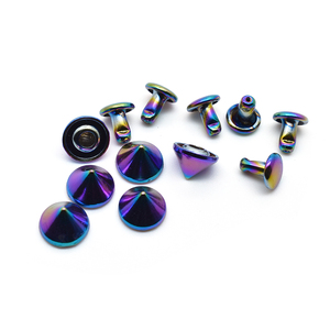 Bag Hardware Handbag Accessories Purse <strong>Studs</strong> <strong>Button</strong> Nail Buckle 8mm Rainbow Spike Punk Rivet for Shoe Leather - Product Image 1