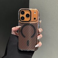 Coque de protection en fibre de carbone pour iPhone 17 Pro Max, sensation haut de gamme semi-transparente pour Apple 16, compatible avec les modèles 15, 14, 13, 12