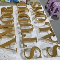 Lettres en métal 3D fabriquées en acier inoxydable SUS304 doré miroir, durables, non éclairées, étanches, pour la publicité et la décoration