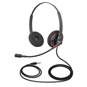 Aux Call Center Telephone Headset with 3.5mm Audio Jack 2M Long Straight Cable Wire Wired Headphone for Business Smart <strong>Phones</strong> <strong>X2</strong> - Product Image 1