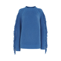 Pull décontracté chaud à manches longues pour femme, coupe ample, en maille côtelée, avec franges décoratives, anti-rides, idéal pour le bureau, collection automne