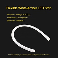 Luz LED de Conducción Diurna de Doble Color Blanco Ámbar Flexible de 12v, Resistente al Agua, Decorativa, con Función de Señal de Giro