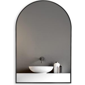 กระจกติดผนังทรงโค้งกรอบโลหะสีดำ ขนาด 20x30 นิ้ว สำหรับห้องน้ำ - Product Image 1