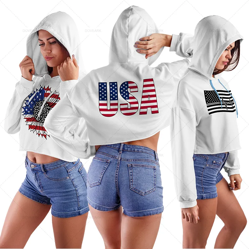 Custom Made USA OverSized Plus Size 3D Full All Over Real tree Camouflage Printed Long Sleeve Women Pullover Crop Top Hoodies