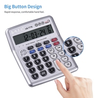 Calculatrice musicale de bureau 12 chiffres Affichage LCD Calculatrice électronique Compteur gros boutons