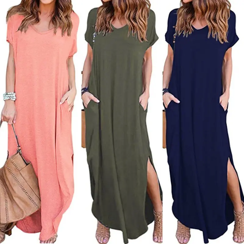 New Women's Clothing Plus Size Summer Dresses 2xl 3xl 4xl 5xl Dresses With Pockets Women Fashionable Dress For Fat Women 
