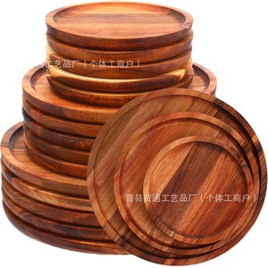 Wooden Serving <b>Tray</b> Round Household Small Medium <b>Large</b> For Breakfast Dessert Cafe Use - Product Image 3