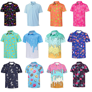 T-shirt de golf pour enfants, personnalisé avec impression par sublimation, design <span class=keywords><strong>gratuit</strong></span>, performance, doux, anti-transpiration, séchage rapide, polos pour enfants - Product Image 5
