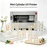 Machine d'impression à encre UV miniature certifiée CE HH-DT3200 avec CMYK W V pour verres, bouteilles et produits cylindriques