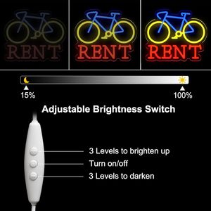 Bicycle Rental Letreros Neon LED dimmable USB powered ambient <b>light</b> store <b>window</b> decoration <b>light</b> street indicator <b>light</b> 5V - Product Image 2