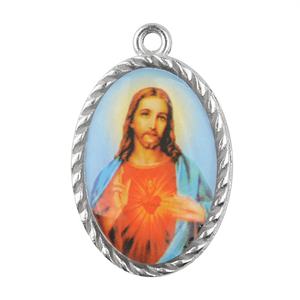 Decoración barata <span class=keywords><strong>de</strong></span> Nuestra Señora <span class=keywords><strong>de</strong></span> <span class=keywords><strong>Fátima</strong></span> medallón encanto Metal católico Santa <span class=keywords><strong>Fátima</strong></span> colgante Rosa collar accesorios 29*18mm - Product Image 4