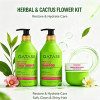 Ensemble shampoing, après-shampoing et masque capillaire à base de plantes et de fleurs de cactus pour cheveux secs et abîmés, nourrissant, réparateur, naturel, OEM