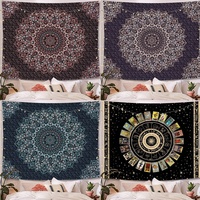 Tikar piknik Yoga, permadani kualitas tinggi, tikar piknik Yoga, dekorasi rumah, seri Bohemian Mandala, cerah, berwarna-warni