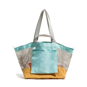 Sac filet de pêche en nylon réutilisable personnalisé grand sac à main plage d'été sacs à provisions sac à bandoulière style géométrique pliant - Product Image 1
