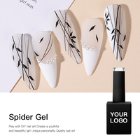 Vernis à ongles en gel effet araignée en gros, logo personnalisé, marque privée, gel UV pour dessin et peinture d'ongles, nail art