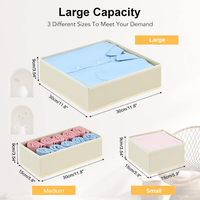 Organisateur de rangement pliable multifonctionnel en tissu non tissé pour tiroirs et placards, 6 pièces, pour sous-vêtements, chaussettes et commodes