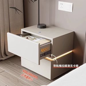 <b>Smart</b> Steel <b>Nightstand</b> With Led Lights Assembled Bedroom Storage Cabinet For Child - Product Image 2