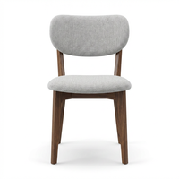 Chaise de salle à manger de style nordique, moderne et minimaliste, en bois massif, chaise de café en tissu pour hôtel et restaurant