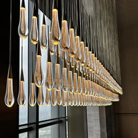 Lustre LED de plafond de luxe américain, moderne, unique, en forme d'ampoule, pour mariage, escalier, banquet, villa, hall, centre commercial