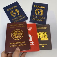 Passeport fantaisie pour enfant avec logo personnalisé en feuille d'or, impression couleur intégrale et informations personnelles, format livre